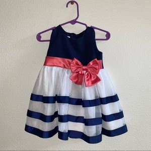 Bonnie Jean 12 Month Baby Girl Navy Blue Dress